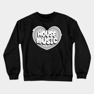HOUSE MUSIC  - Y2K Heart (Grey) Crewneck Sweatshirt